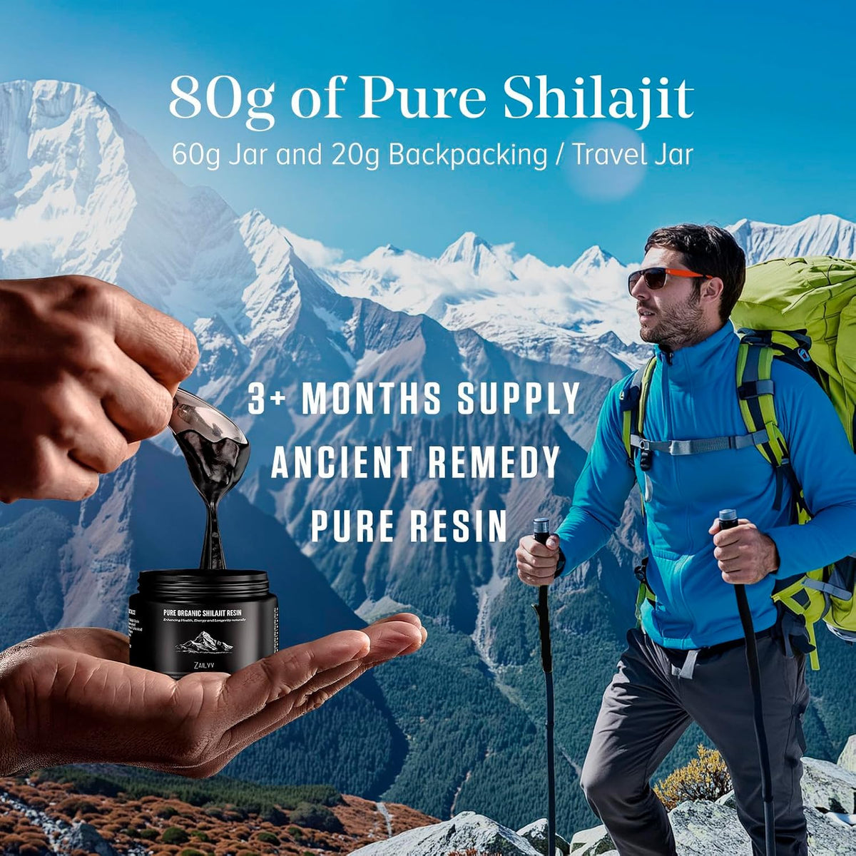 Organic Shilajit Resin | 800Mg Supply | Lab Tested | Pure Organic Himalayan Shilajit for Men & Women | Natural Energy Booster with Fulvic Acid & 85+ Trace Minerals