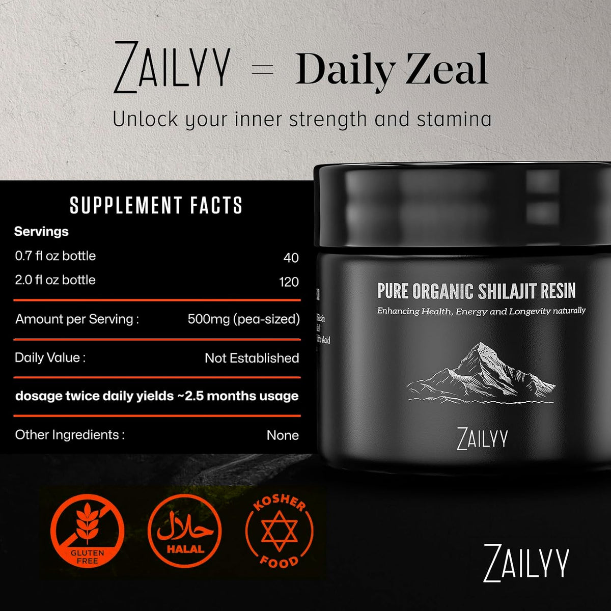 Organic Shilajit Resin | 800Mg Supply | Lab Tested | Pure Organic Himalayan Shilajit for Men & Women | Natural Energy Booster with Fulvic Acid & 85+ Trace Minerals