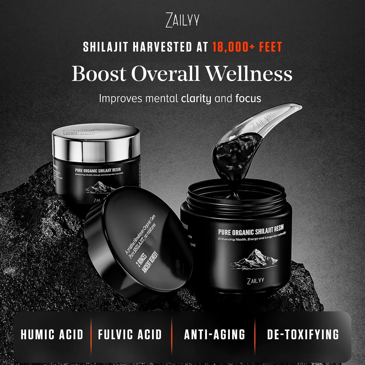Organic Shilajit Resin | 800Mg Supply | Lab Tested | Pure Organic Himalayan Shilajit for Men & Women | Natural Energy Booster with Fulvic Acid & 85+ Trace Minerals