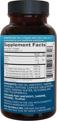 Triple Strength Omega 3 Fish Oil Supplement - 2500 Mg Fish Oil with Re-Esterifie