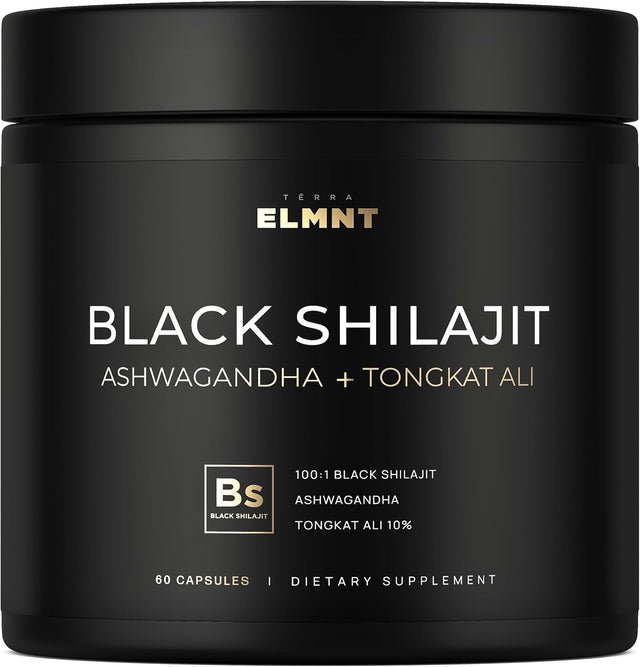 100X Strength Black Shilajit for Men W. 10% Tongkat Ali & Ashwagandha | High Potency Himalayan Shilajit Capsules, Ultra Pure Resin 60% Fulvic Acid - Male Enhancing Supplement Natural Test Booster